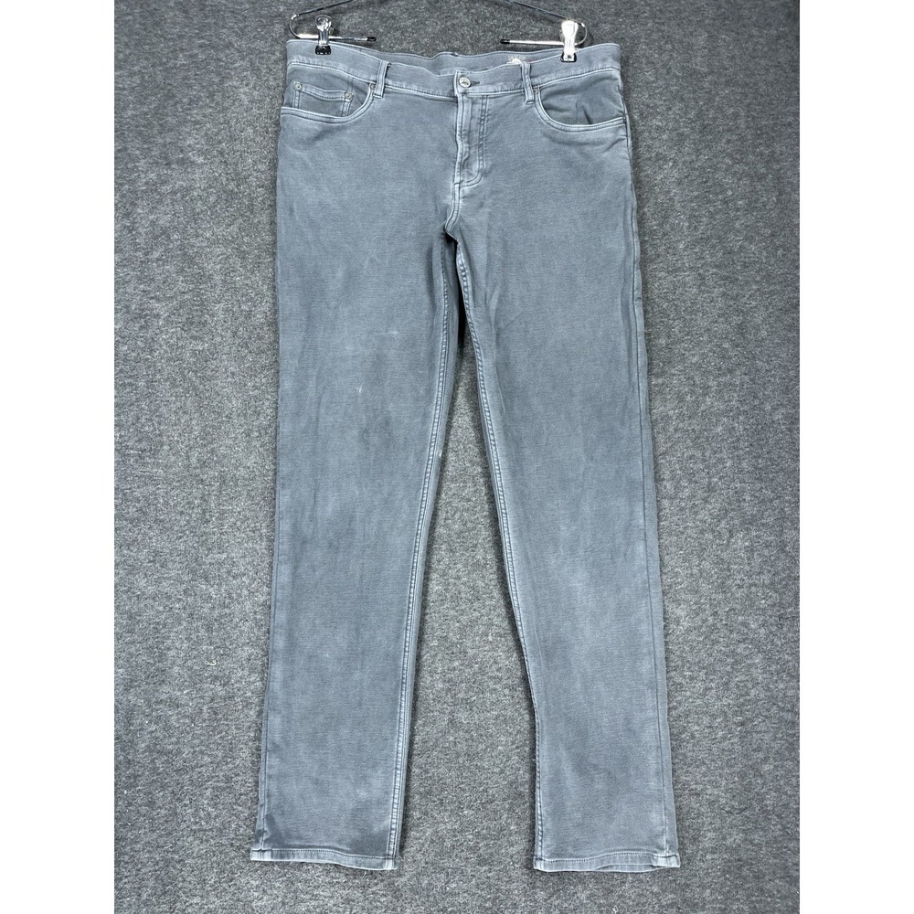 Faherty Pants Mens 36x32 Gray Stretch Terry 5-Pocket Chino